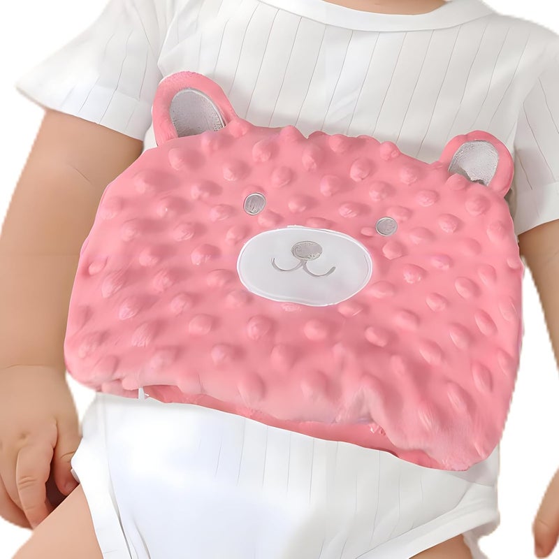 ISANPAN Baby Colic and Gas Relief - Cassia Seed Heated Tummy Wrap,Baby Heating Pad Swaddle Belt Relieves and Soothes Gas,Bloating and Upset Stomach (Red) - Image 1